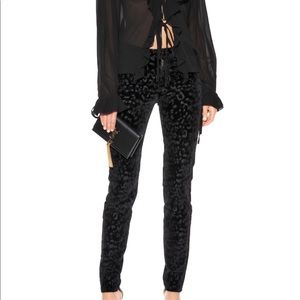 YSL cheetah print jeans